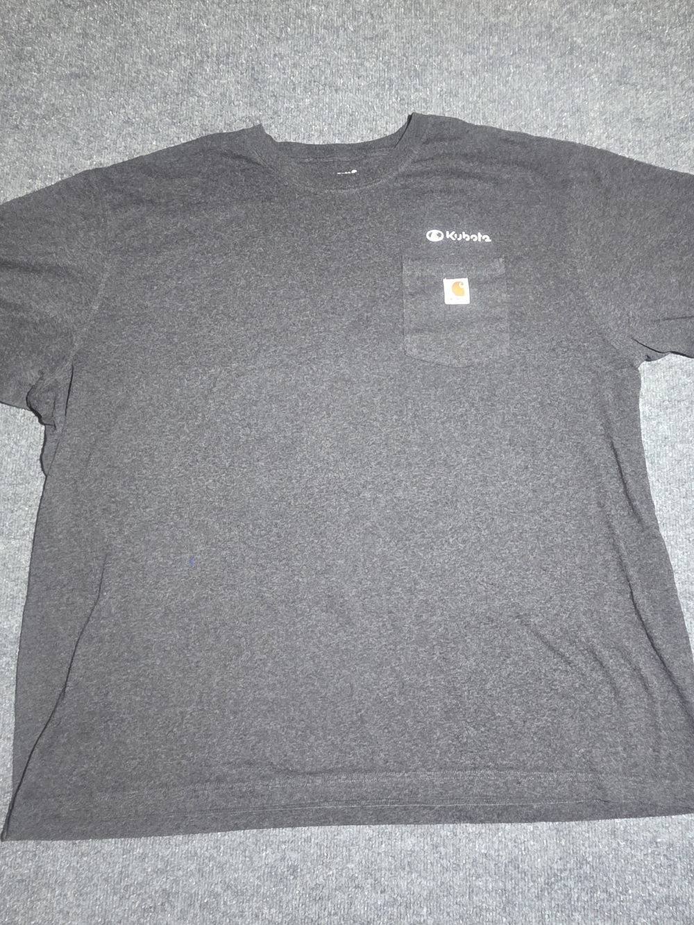 Carhartt Men's 3XL Loose Fit Pocket T-Shirt Heather Charcoal Kubota Logo
